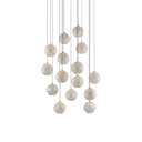 Currey & Company 9000-0719 Finhorn Round 15-Light Multi-Drop Pendant in Painted Silver/Pearl 1