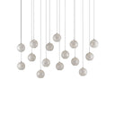 Currey & Company 9000-0720 Finhorn Rectangular 15-Light Multi-Drop Pendant in Painted Silver/Pearl 3
