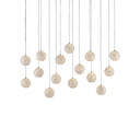 Currey & Company 9000-0720 Finhorn Rectangular 15-Light Multi-Drop Pendant in Painted Silver/Pearl 1