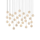 Currey & Company 9000-0721 Finhorn 30-Light Multi-Drop Pendant in Painted Silver/Pearl 1