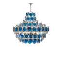 Currey & Company 9000-0723 Galahad 12 Light Chandelier in Contemporary Silver Leaf/Painted Silver/Blue 3