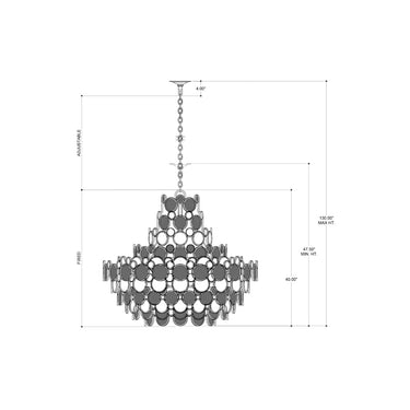 Currey & Company 9000-0723 Galahad 12 Light Chandelier in Contemporary Silver Leaf/Painted Silver/Blue 4