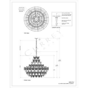 Currey & Company 9000-0723 Galahad 12 Light Chandelier in Contemporary Silver Leaf/Painted Silver/Blue 5
