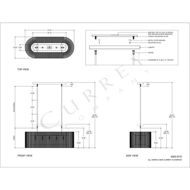 Currey & Company 9000-0737 Mereworth 5 Light Chandelier in Natural Rope/Beige 10