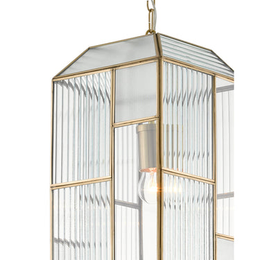 Currey & Company 9000-0749 Bardolph Pendant in Antique Brass/Clear 2