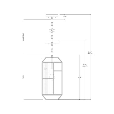 Currey & Company 9000-0749 Bardolph Pendant in Antique Brass/Clear 7
