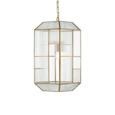 Currey & Company 9000-0749 Bardolph Pendant in Antique Brass/Clear 1