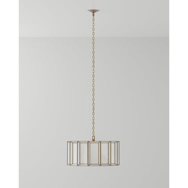 Currey & Company 9000-0750 Daze Large 3 Light Pendant in Antique Brass/White 6