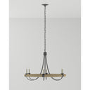 Currey & Company 9000-0754 Shipwright 6 Light Chandelier in French Black/Smokewood/Natural Abaca Rope 6