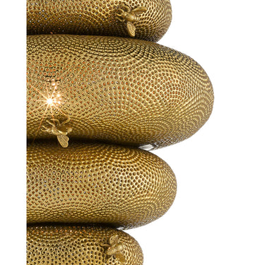 Currey & Company 9000-0761 Bee My Honey 1 Light Chandelier in Antique Brass 2