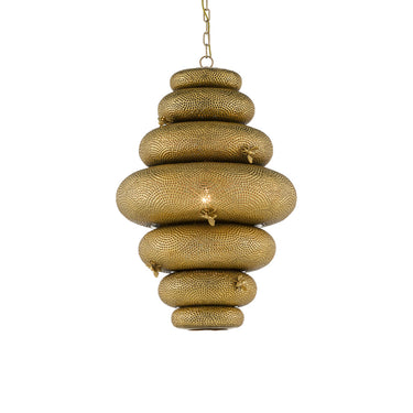 Currey & Company 9000-0761 Bee My Honey 1 Light Chandelier in Antique Brass 3