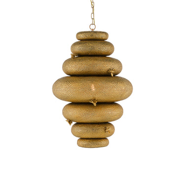 Currey & Company 9000-0761 Bee My Honey 1 Light Chandelier in Antique Brass 1