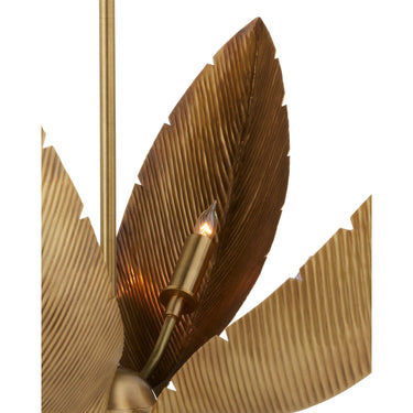 Currey & Company 9000-0766 Bird of Paradise 6 Light Chandelier in Antique Brass 2