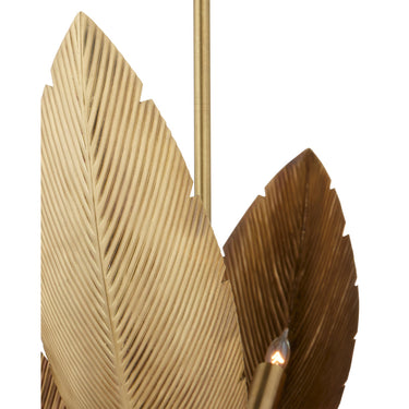 Currey & Company 9000-0766 Bird of Paradise 6 Light Chandelier in Antique Brass 3