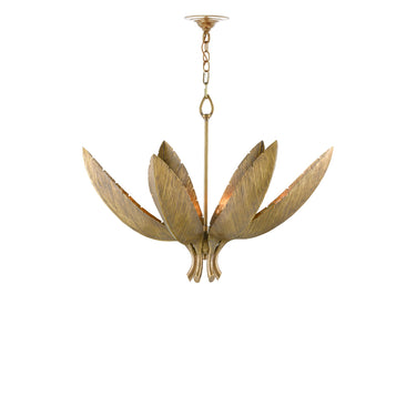 Currey & Company 9000-0766 Bird of Paradise 6 Light Chandelier in Antique Brass 6