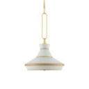 Currey & Company 9000-0770 Perth 2 Light Pendant in Gold Leaf/White 4