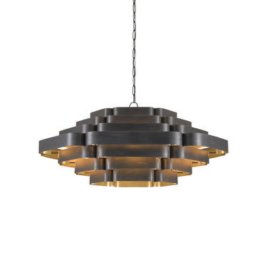 Currey & Company 9000-0775 Bailey 6 Light Chandelier in French Black/Contemporary Gold Leaf 3