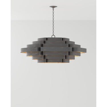 Currey & Company 9000-0775 Bailey 6 Light Chandelier in French Black/Contemporary Gold Leaf 6
