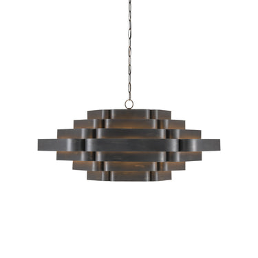 Currey & Company 9000-0775 Bailey 6 Light Chandelier in French Black/Contemporary Gold Leaf 1