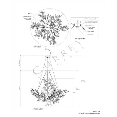 Currey & Company 9000-0778 Huckleberry 8 Light Chandelier in Contemporary Gold Leaf 7