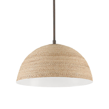 Currey & Company 9000-0790 Tobago Pendant in Bronze Gold/Sugar White/Natural Rope 4