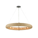 Currey & Company 9000-08 Portmeirion 8 Light Chandelier in Satin Black/Abaca Rope 11