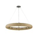 Currey & Company 9000-08 Portmeirion 8 Light Chandelier in Satin Black/Abaca Rope 12