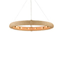 Currey & Company 9000-08 Portmeirion 8 Light Chandelier in Satin Black/Abaca Rope 9