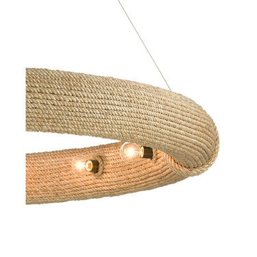 Currey & Company 9000-08 Portmeirion 8 Light Chandelier in Satin Black/Abaca Rope 10