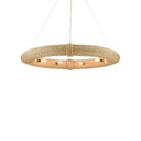 Currey & Company 9000-08 Portmeirion 8 Light Chandelier in Satin Black/Abaca Rope 1