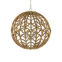 Currey & Company 9000-0802 Cape Verde Orb 4 Light Chandelier in Silver Leaf/Smokewood/Natural 1