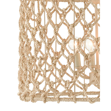 Currey & Company 9000-0803 Chesapeake Drum Chandelier in Beige/Smokewood/Natural Rope 2