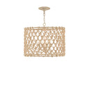 Currey & Company 9000-0803 Chesapeake Drum Chandelier in Beige/Smokewood/Natural Rope 4