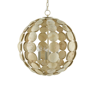 Currey & Company 9000-0806 Tartufo Coco Shell Chandelier in Coco Cream 3