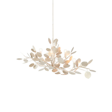 Currey & Company 9000-0816 Lunaria Oval 6 Light Chandelier in Contemporary Silver Leaf 3