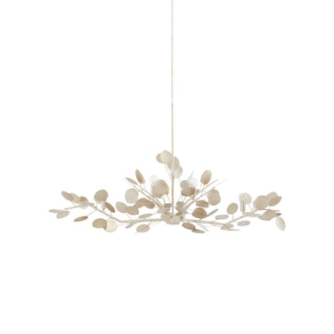 Currey & Company 9000-0816 Lunaria Oval 6 Light Chandelier in Contemporary Silver Leaf 4