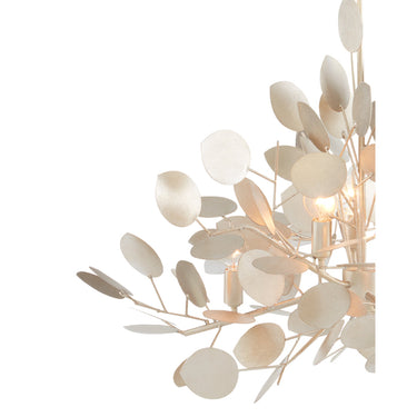 Currey & Company 9000-0817 Lunaria 6 Light Chandelier in Contemporary Silver Leaf 2