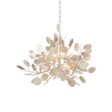 Currey & Company 9000-0817 Lunaria 6 Light Chandelier in Contemporary Silver Leaf 3