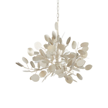 Currey & Company 9000-0817 Lunaria 6 Light Chandelier in Contemporary Silver Leaf 4