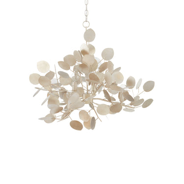 Currey & Company 9000-0817 Lunaria 6 Light Chandelier in Contemporary Silver Leaf 5