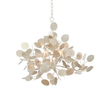 Currey & Company 9000-0817 Lunaria 6 Light Chandelier in Contemporary Silver Leaf 1