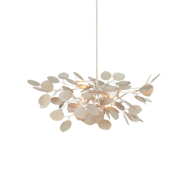 Currey & Company 9000-0818 Lunaria Small 4 Light Chandelier in Contemporary Silver Leaf 3