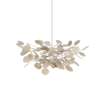 Currey & Company 9000-0818 Lunaria Small 4 Light Chandelier in Contemporary Silver Leaf 5