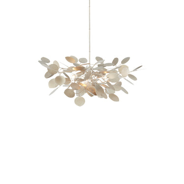 Currey & Company 9000-0818 Lunaria Small 4 Light Chandelier in Contemporary Silver Leaf 1