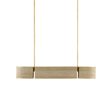 Currey & Company 9000-0820 Tenby Oval 4 Light Chandelier in Contemporary Gold Leaf/Abaca Rope 4