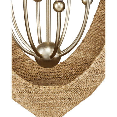 Currey & Company 9000-0836 Menorca Large 8 Light Chandelier in Contemporary Silver Leaf/Smokewood/Natural Rope 3