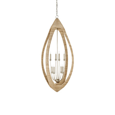 Currey & Company 9000-0836 Menorca Large 8 Light Chandelier in Contemporary Silver Leaf/Smokewood/Natural Rope 4