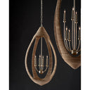Currey & Company 9000-0836 Menorca Large 8 Light Chandelier in Contemporary Silver Leaf/Smokewood/Natural Rope 6