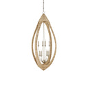 Currey & Company 9000-0836 Menorca Large 8 Light Chandelier in Contemporary Silver Leaf/Smokewood/Natural Rope 1