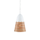Currey & Company 9000-0840 Arundo Pendant in Gesso White Paint/Natural Rattan 1